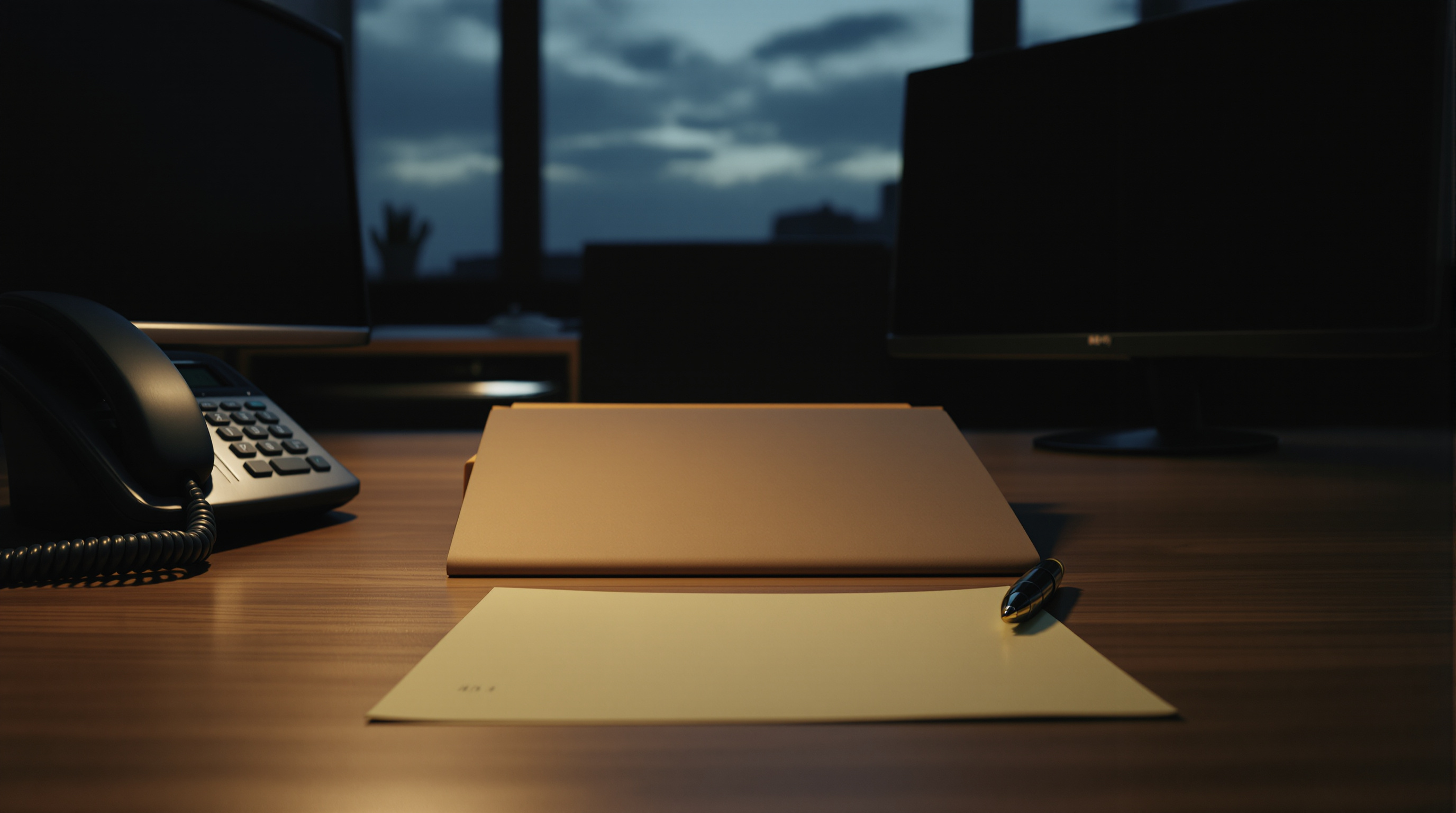 A stack of tax folders and a calculator on a desk