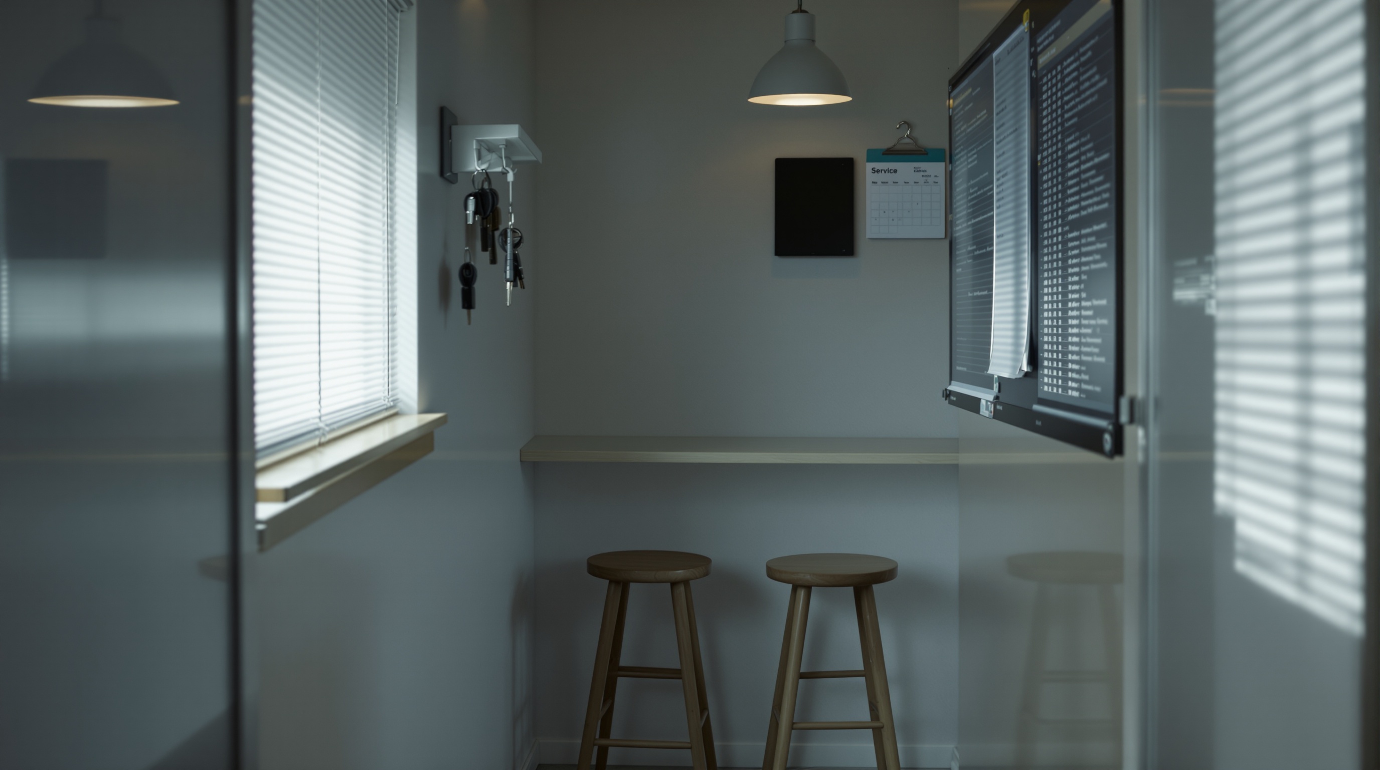 Open doorway with a welcome mat and a phone on a side table
